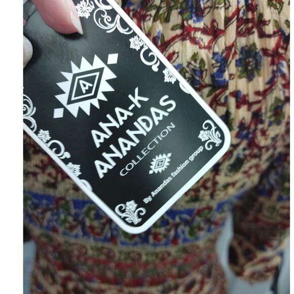 Ana-K Anandas Dress Maxi Multicolor Geometric One Size NWT - Picture 6 of 7